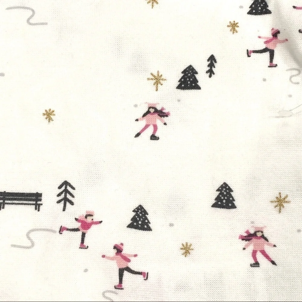 NWOT Petit Lem Infant Toddler Winter Ice Skating Print Long Sleeve Top